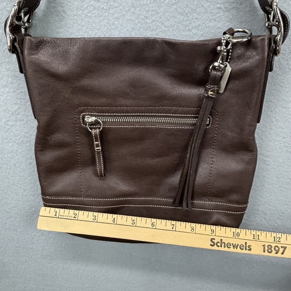Coach Crossbody Bag Womens Adjustable Strap Tassel Zip Pocket Leather F06X-1415 - Picture 4 of 12